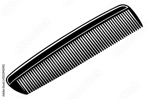 Wooden comb isolated on white background vector art illustration