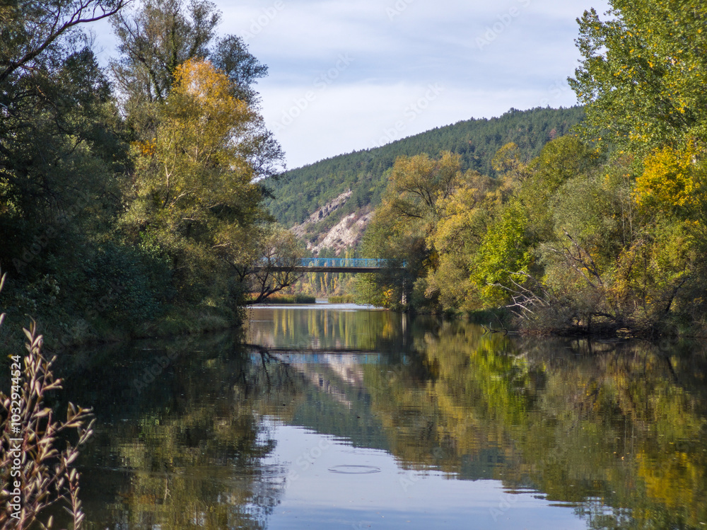 Landscape of Iskar river near Pancharevo lake, Bulgaria Landscape of Iskar river near Pancharevo lake, Bulgaria