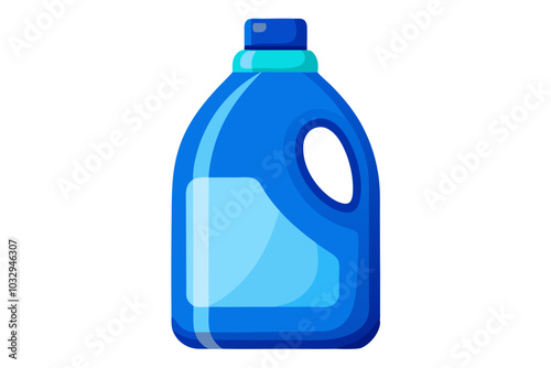 Detergent bottle Blue blank bottle isolated over white background