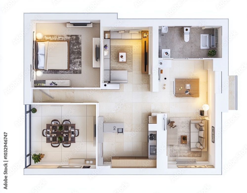 A floor plan of a two bedroom apartment A floor plan of a two bedroom apartment