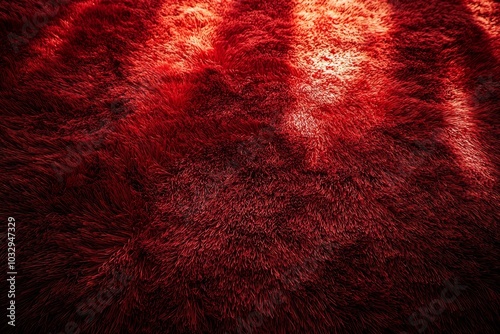 Warm, textured red fabric displayed on a surface, showcasing vibrant hues and soft fibers for textile enthusiasts