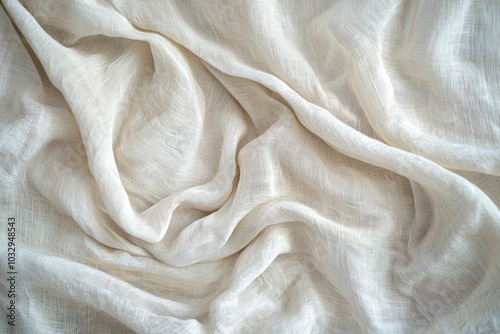 A white fabric with a pattern of lines and dots