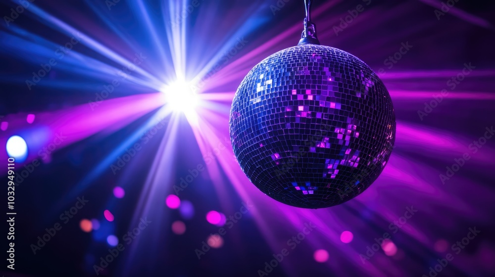 Obraz premium Colorful Disco Ball with Dynamic Light Effects