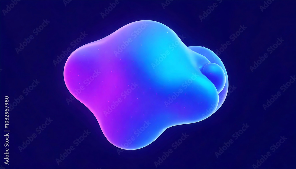 Blue and purple gradient color floating liquid blob. 3d rendering picture. Blue and purple gradient color floating liquid blob. 3d rendering picture.