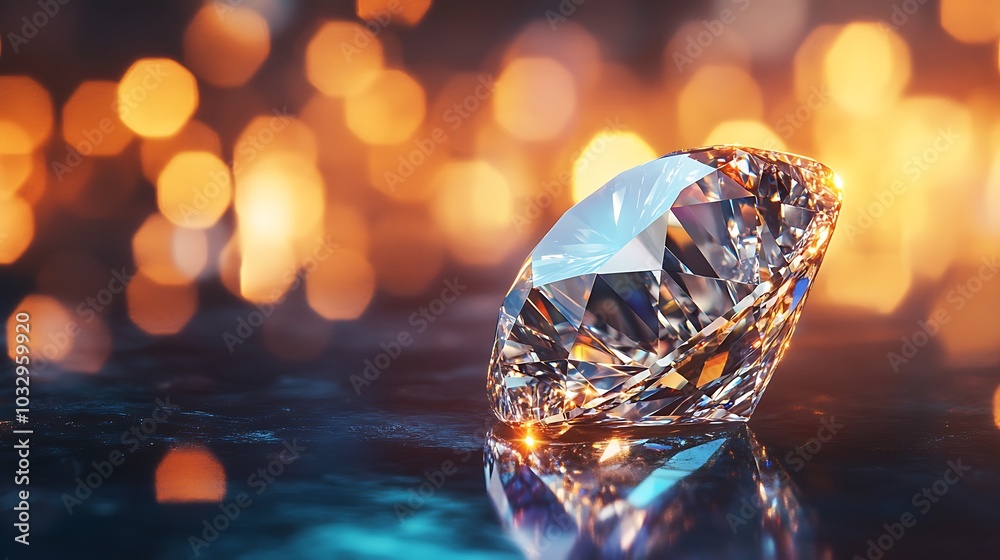 Diamond Sparkle in Golden Bokeh Diamond Sparkle in Golden Bokeh