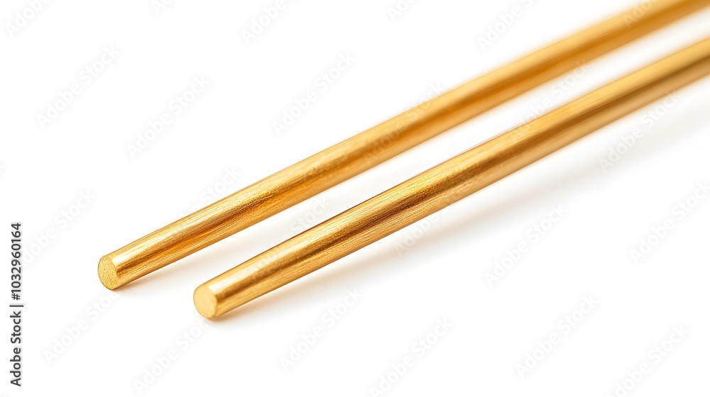 Gold Chopsticks isolated on white background. Gold Chopsticks isolated on white background.
