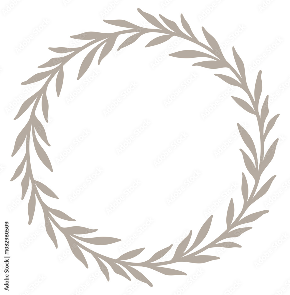 Circle Botanical Border | Elegant Leaf Frame | Rounded Decorative Element | Vector Illustration Circle Botanical Border | Elegant Leaf Frame | Rounded Decorative Element | Vector Illustration