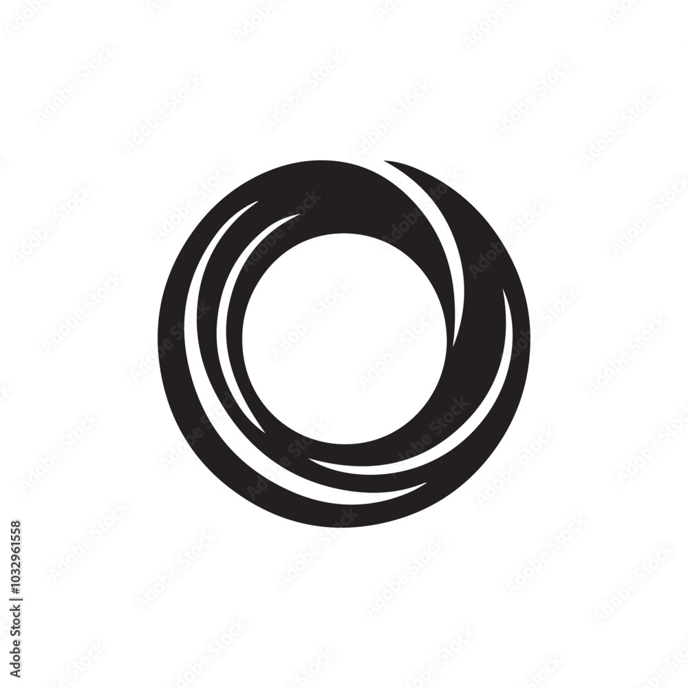 Creative Curved Letter O Logo Icon Template - A Stylish and Elegant Design for Typography Posters, Calligraphy Branding, and Modern Logos, Ideal for Artistic Projects Looking for Sophisticated Design.