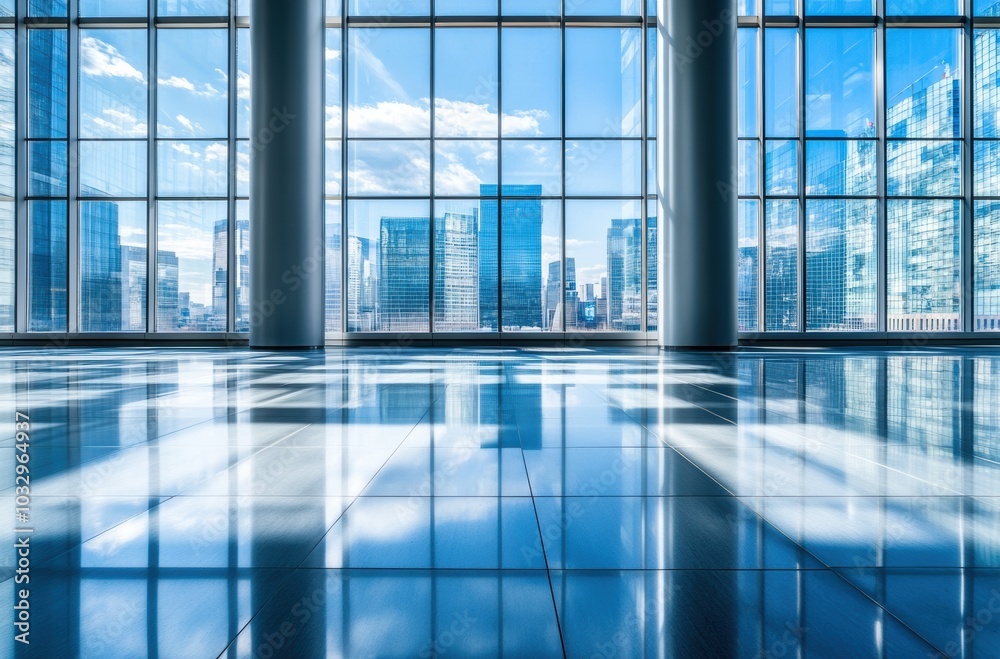 This abstract view of a city skyline, featuring sleek glass high rises illuminated by sky colors, evokes a sense of modernity and urban progress This abstract view of a city skyline, featuring sleek glass high rises illuminated by sky colors, evokes a sense of modernity and urban progress