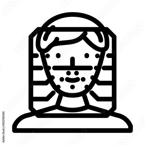 facial recognition line icon vector. facial recognition sign. isolated contour symbol black illustration