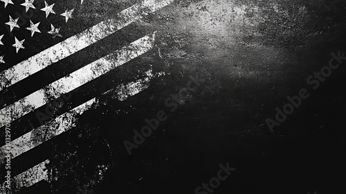 distressed american flag black and white for wallpaper photo