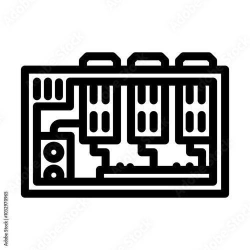 rig setup cryptocurrency mining line icon vector. rig setup cryptocurrency mining sign. isolated contour symbol black illustration
