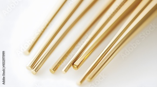 Wallpaper Mural Gold Chopsticks isolated on white background.  Torontodigital.ca