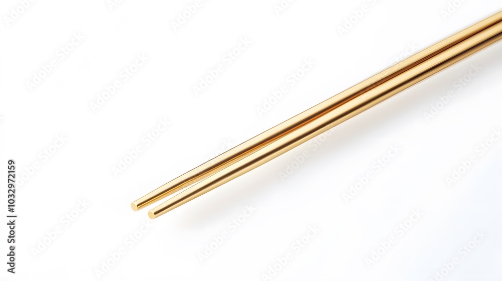 Gold Chopsticks isolated on white background. Gold Chopsticks isolated on white background.