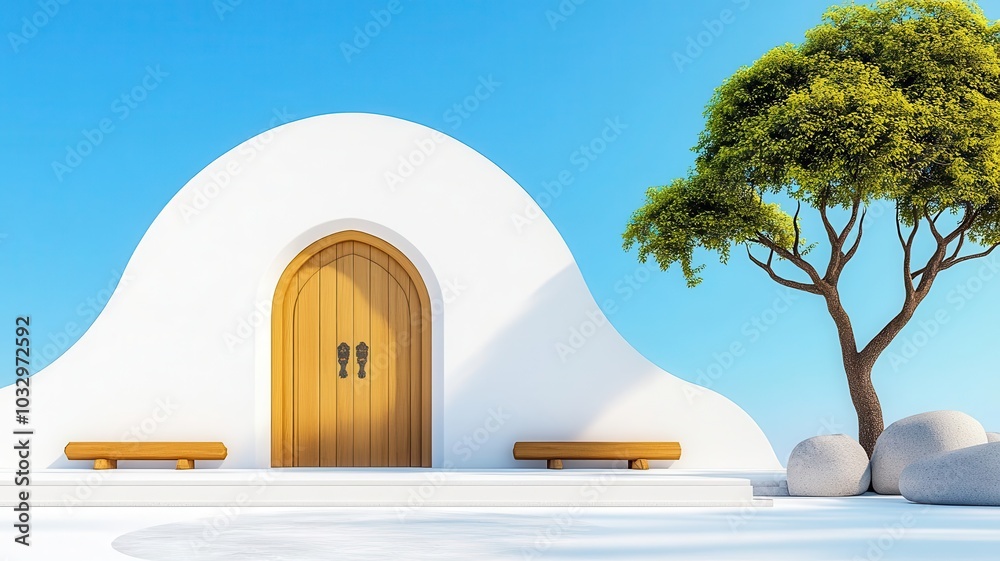 offering flat design front view spiritual ceremony 3D render Split-complementary color scheme offering flat design front view spiritual ceremony 3D render Split-complementary color scheme