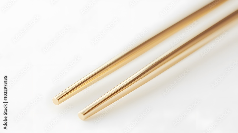Gold Chopsticks isolated on white background. Gold Chopsticks isolated on white background.