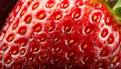 Extreme realistic macro photo of Berry Burst Strawberry Skin Texture Designc.jpeg photo