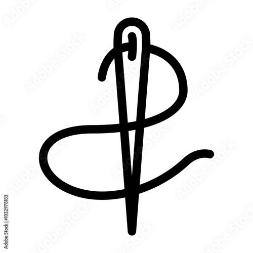 sewing needle dressmaking fashion line icon vector. sewing needle dressmaking fashion sign. isolated contour symbol black illustration
