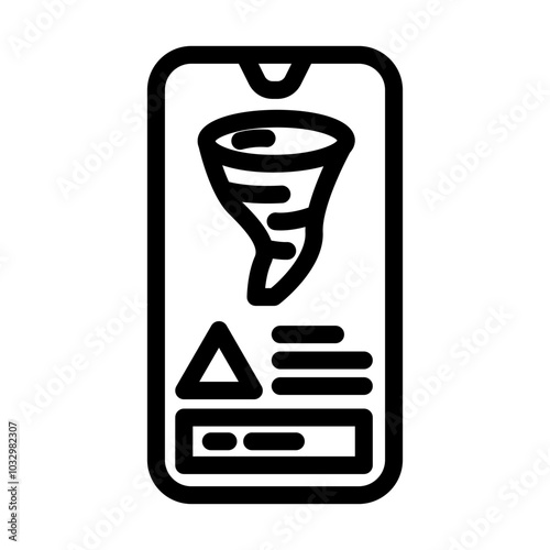 emergency warning hurricane disaster line icon vector. emergency warning hurricane disaster sign. isolated contour symbol black illustration