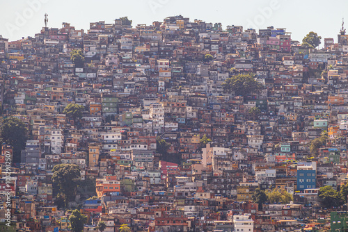 view of the rocinha favela in Rio de Janeiro.