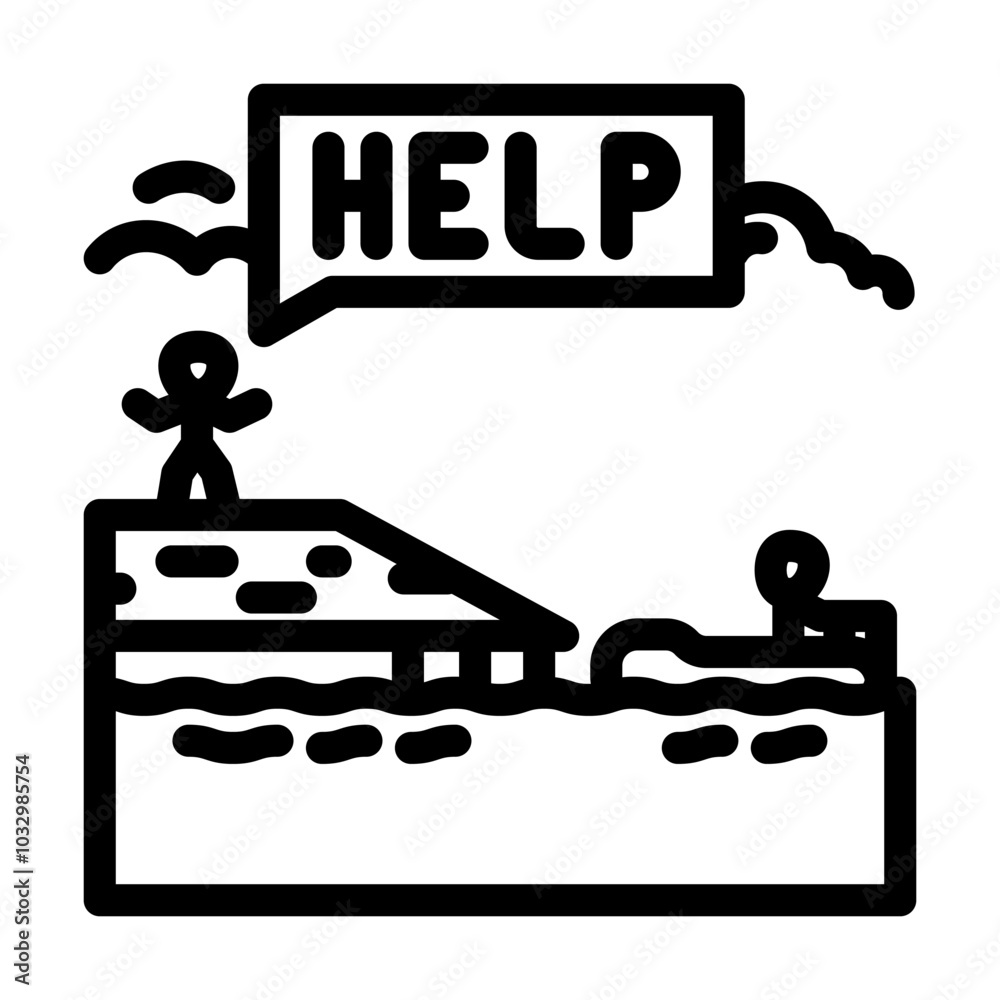 rescue operation hurricane disaster line icon vector. rescue operation hurricane disaster sign. isolated contour symbol black illustration