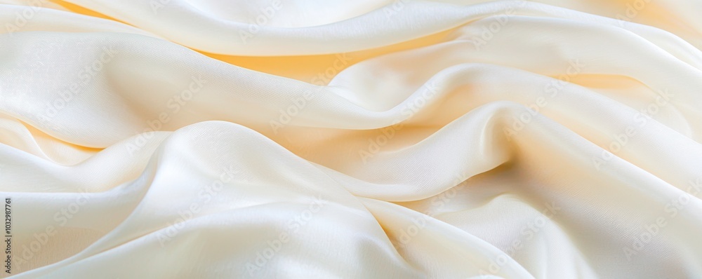 Closeup of Soft Flowing White Satin Silk Fabric Closeup of Soft Flowing White Satin Silk Fabric
