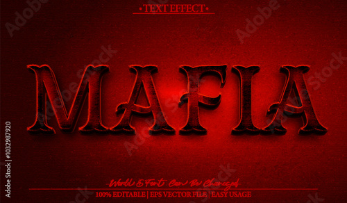 Mafıa Vector Text Effect Editable Alphabet Criminal Gangster Boss