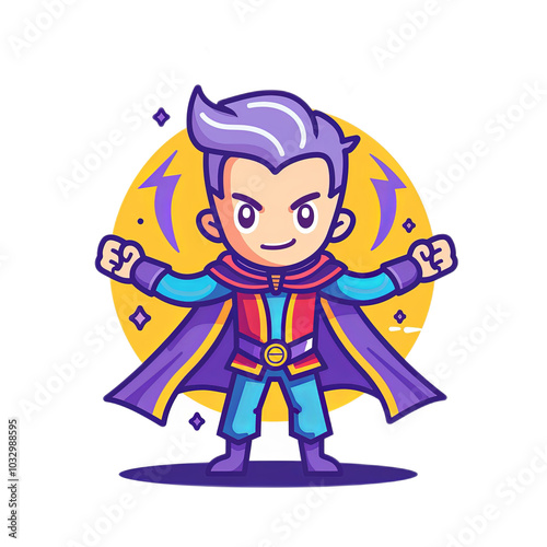 Superhero Character with Colorful Design and Powers