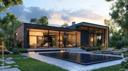 Modern Home with Innovative Battery Storage Solution