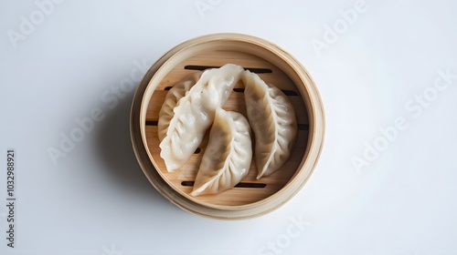 Chinese dumpling on white background. 