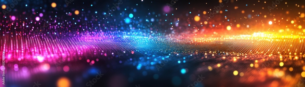 Abstract Colorful Lights and Bokeh Effect on a Wavy Surface Abstract Colorful Lights and Bokeh Effect on a Wavy Surface
