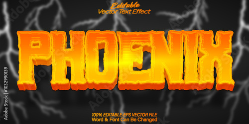 Phoenix Vector Text Effect Editable Alphabet Fire Mythology Legend