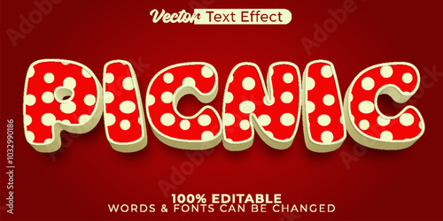 Picnic Vector Text Effect Editable Alphabet Outdoor Forest Tent Hiking Wildlife Travel Traveller