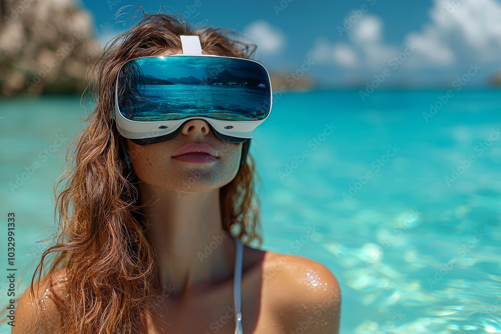 A travel company offering virtual reality tours of destinations in the metaverse, illustrating the potential for immersive travel experiences. Concept of travel. A travel company offering virtual reality tours of destinations in the metaverse, illustrating the potential for immersive travel experiences. Concept of travel.