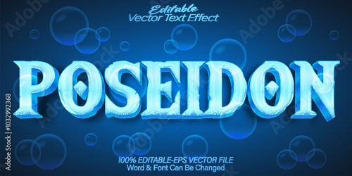 Poseidon Vector Text Effect Editable Alphabet Ocean Mythology Fantasy