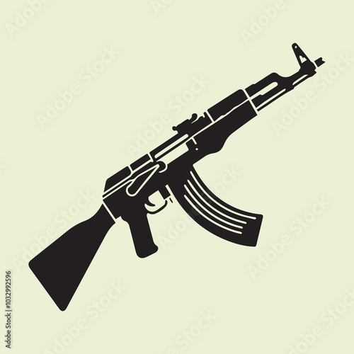 Rifle logo vector, Rifle silhouette vector black and white