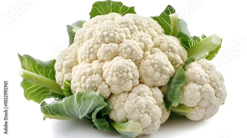 fresh cauliflower isolated on a white background. 