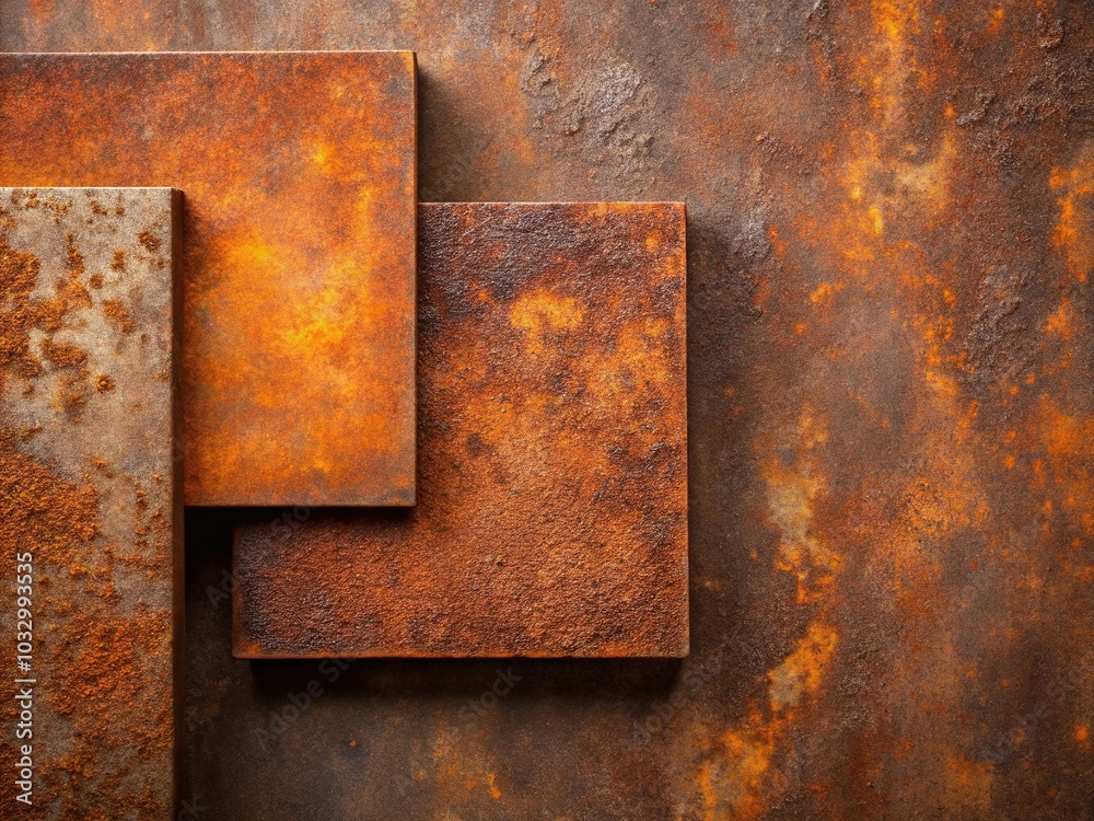 Grunge Rusty Orange Brown Corten Steel and Concrete Background - Textured Metal with Stone Wall and Floor for Industrial, Modern, and Rustic Product Photography Grunge Rusty Orange Brown Corten Steel and Concrete Background - Textured Metal with Stone Wall and Floor for Industrial, Modern, and Rustic Product Photography