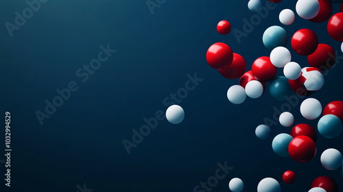 Floating Pills Against Deep Blue Abstract Backdrop