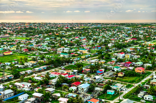 Aerial view of Georgetown, the capital of Guyana in South America