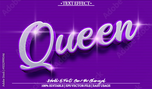 Queen Vector Text Effect Editable Alphabet Majesty  Royal