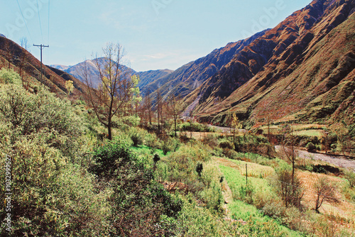 Parks, gardens, and hills in a humble neighbourhood in Iruya, Salta, Argentina photo