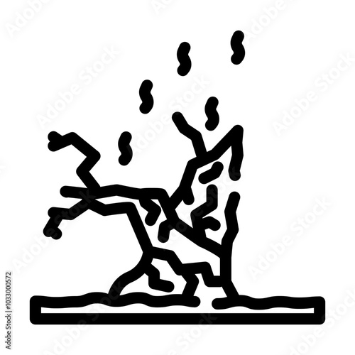 charred tree trunk wildfire disaster line icon vector. charred tree trunk wildfire disaster sign. isolated contour symbol black illustration