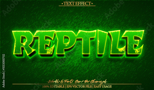 Reptile Vector Text Effect Editable Alphabet Lizard Animal Green Snack