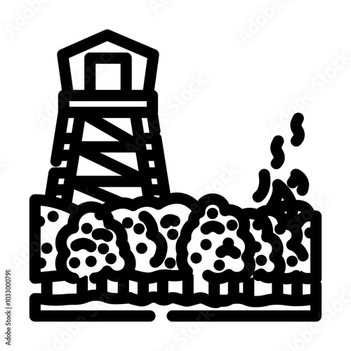 firewatch tower wildfire disaster line icon vector. firewatch tower wildfire disaster sign. isolated contour symbol black illustration