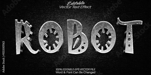Robot Vector Text Effect Editable Alphabet Gray Tech Cyborg Futuristic ai