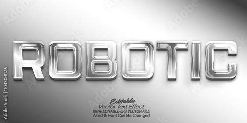 Robotic Vector Text Effect Editable Alphabet Gray Tech Cyborg Futuristic ai