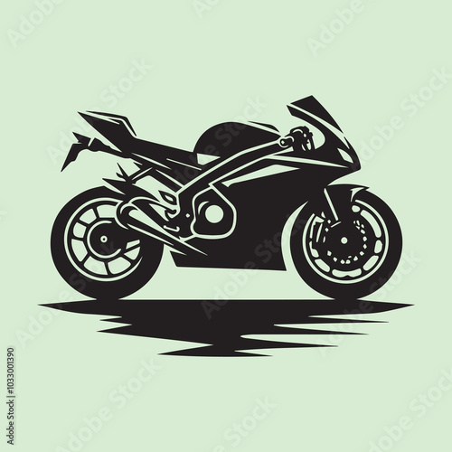 motorcycle logo silhouette vector icon black and white