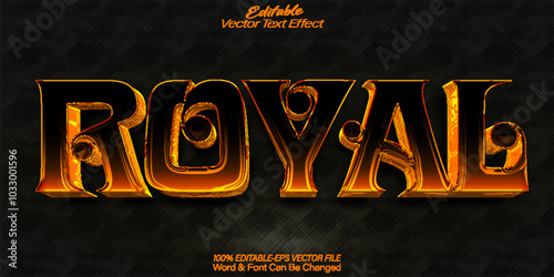 Royal Vector Text Effect Editable Alphabet Luxury Elegant Queen King Gold