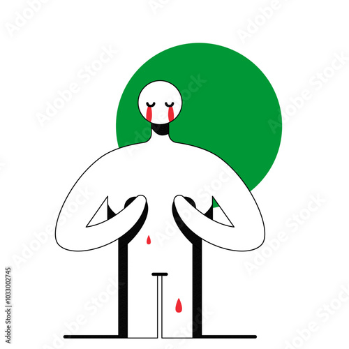 Flat Man Silhouette Illustration. Minimal design.